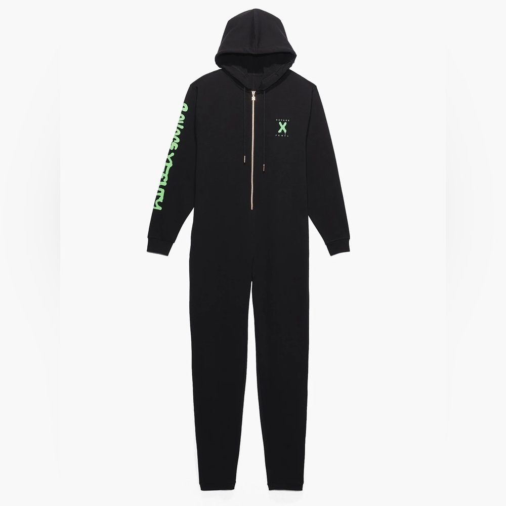 Savage X Fenty Forever Savage Hooded Onesie - Black Caviar